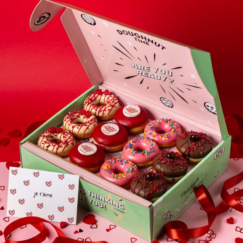 "Spécial Saint-Valentin" coffret cadeau de mini donuts (VG)