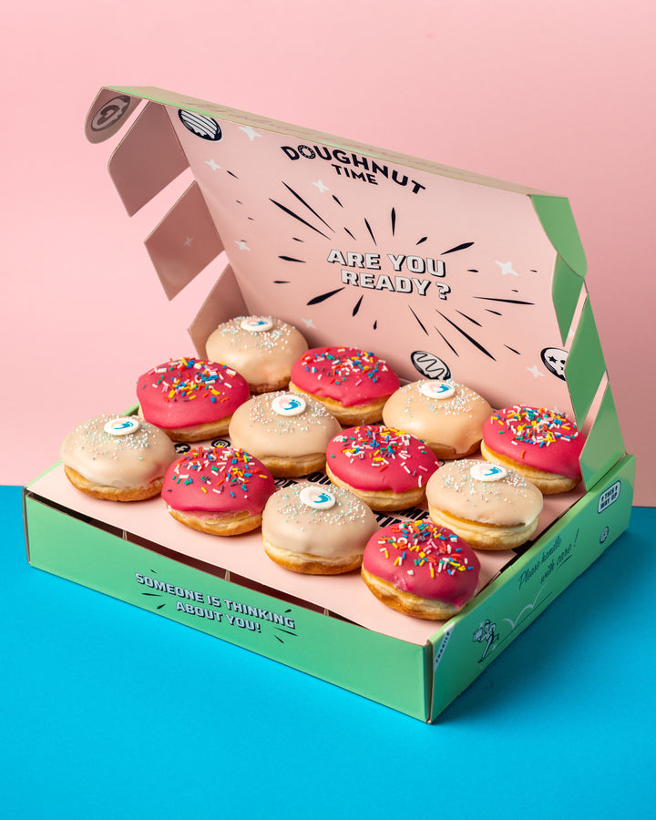 Gender Reveal Mini Doughnut Gift Box (vegan)