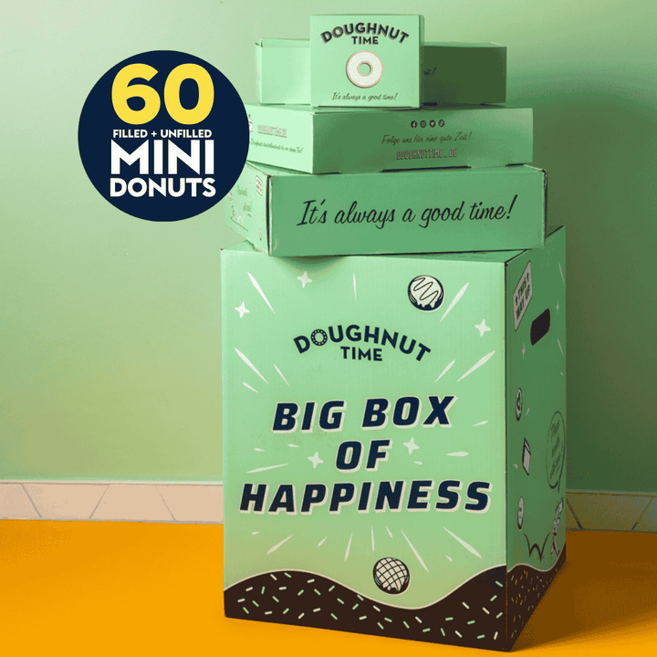 Vegan mini doughnut partybox XL - 60 mini doughnuts