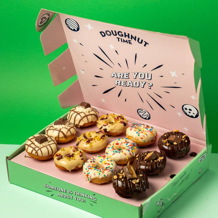 "Choccy Squad" gluten free mini cake doughnut gift box
