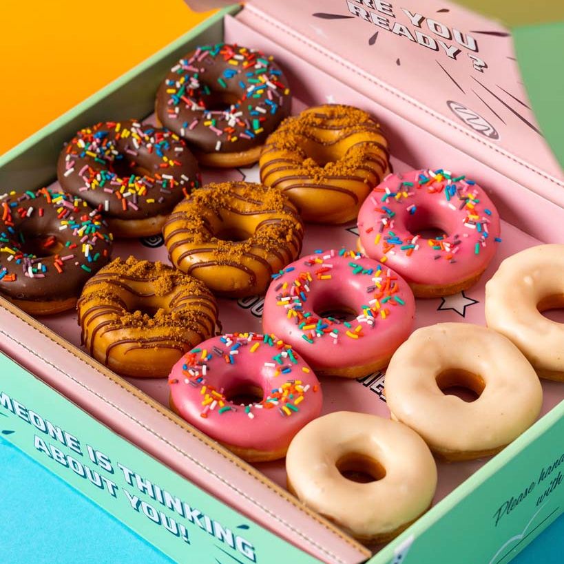 Vegan mini doughnut partybox XL - 60 mini doughnuts