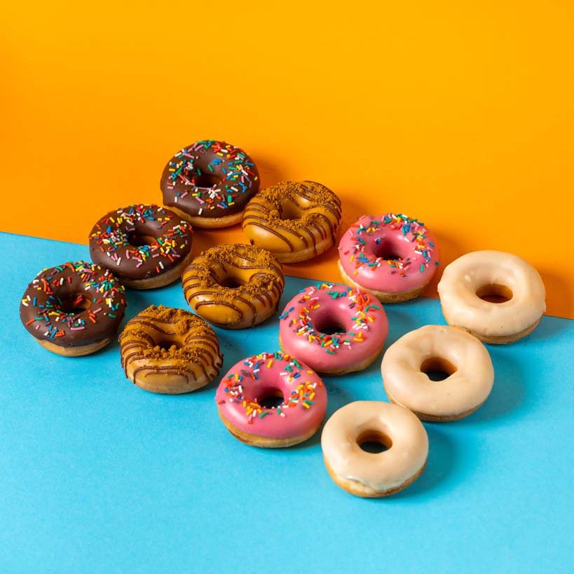 Vegan mini doughnut partybox XL - 60 mini doughnuts