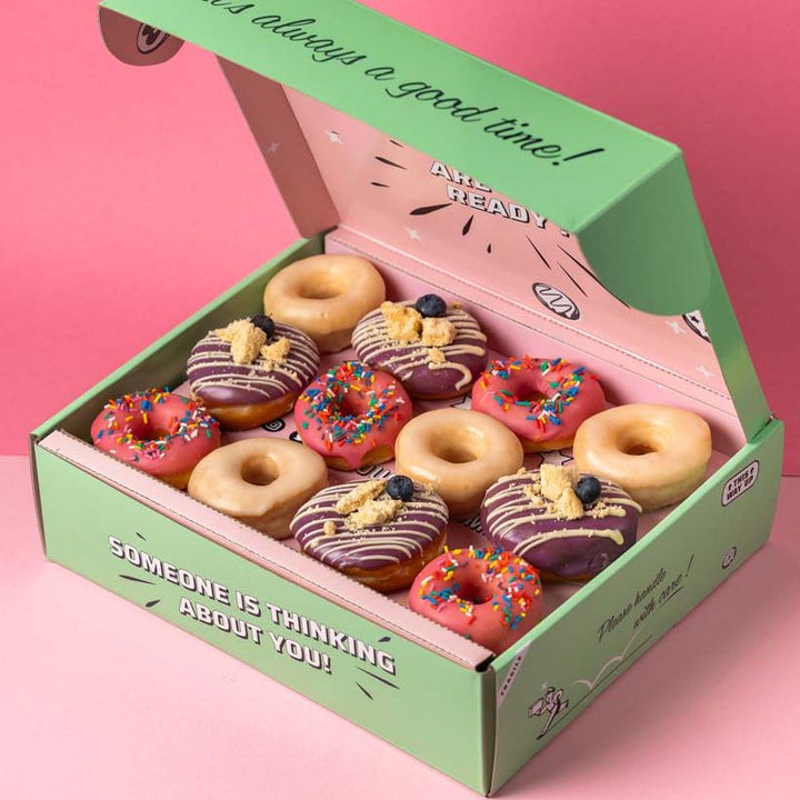 Confezione regalo di mini ciambelle "Pink Party" (vegan)